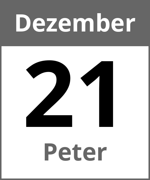 Feiertag Peter Dezember 21.12.