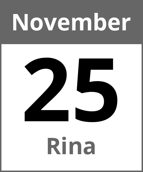 Feiertag Rina November 25.11.