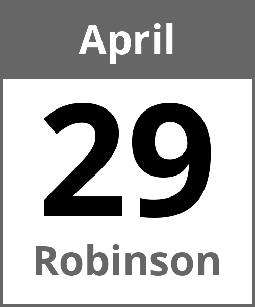 Feiertag Robinson April 29.4.