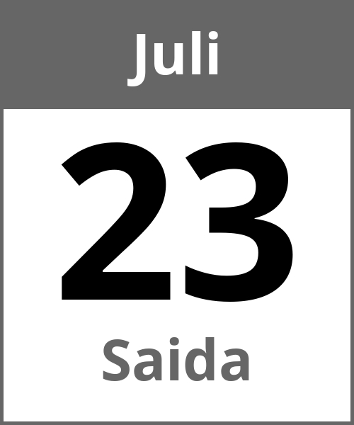 Feiertag Saida Juli 23.7.