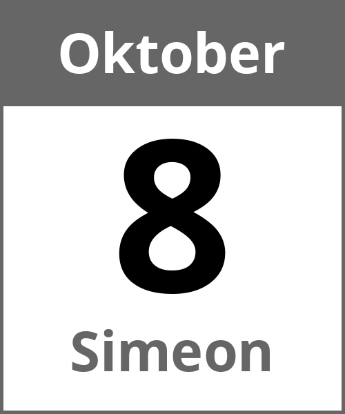 Feiertag Simeon Oktober 8.10.