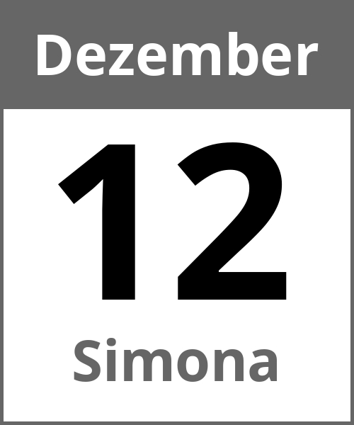 Feiertag Simona Dezember 12.12.