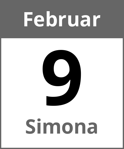 Feiertag Simona Februar 9.2.