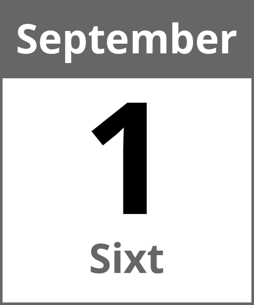 Feiertag Sixt September 1.9.