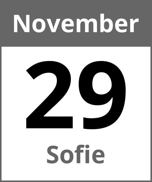 Feiertag Sofie November 29.11.