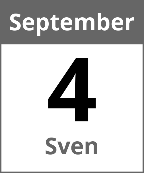 Feiertag Sven September 4.9.