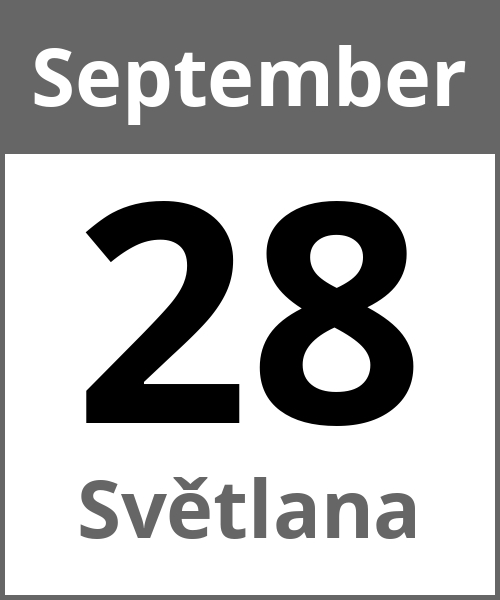 Feiertag Světlana September 28.9.