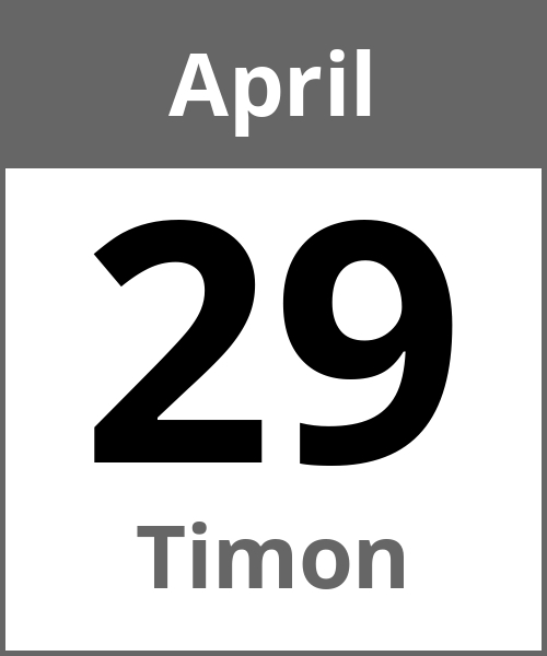 Feiertag Timon April 29.4.