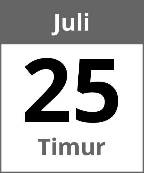 Feiertag Timur Juli 25.7.