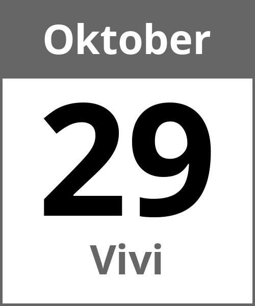 Feiertag Vivi Oktober 29.10.