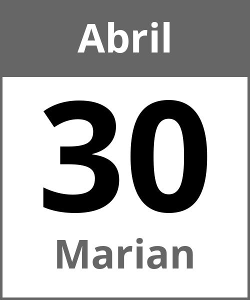 Fiesta Marian Abril 30.4.