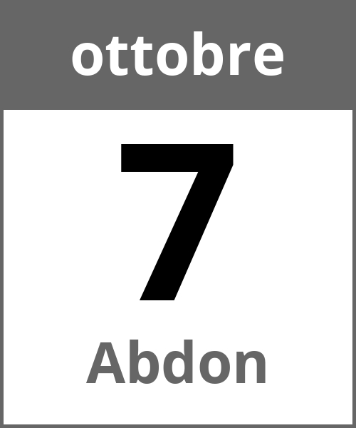 Festa Abdon ottobre 7.10.