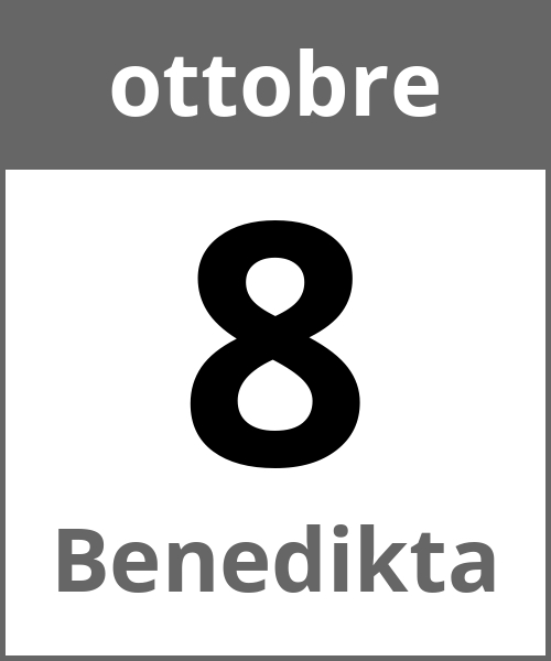 Festa Benedikta ottobre 8.10.