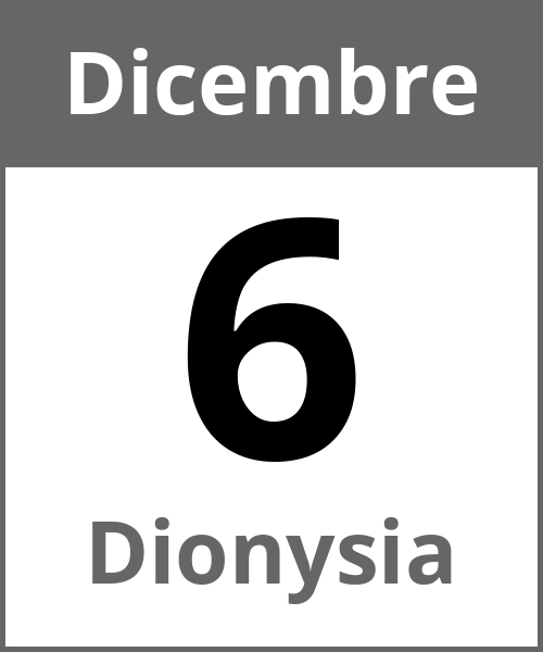 Festa Dionysia Dicembre 6.12.