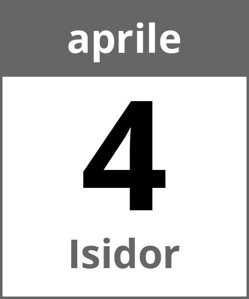 Festa Isidor aprile 4.4.