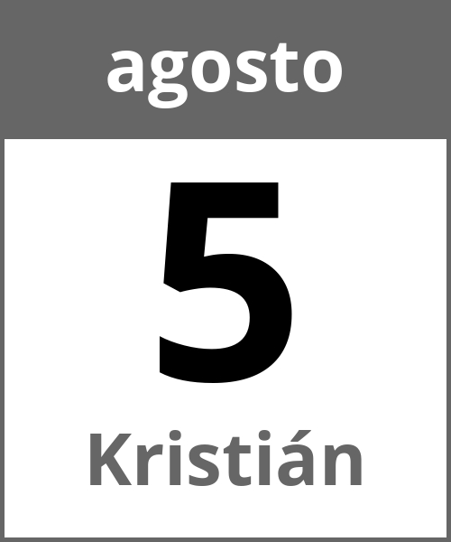 Festa Kristián agosto 5.8.