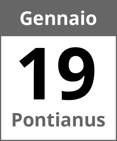 Festa Pontianus Gennaio 19.1.