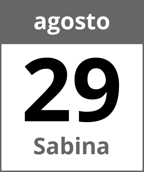 Festa Sabina agosto 29.8.