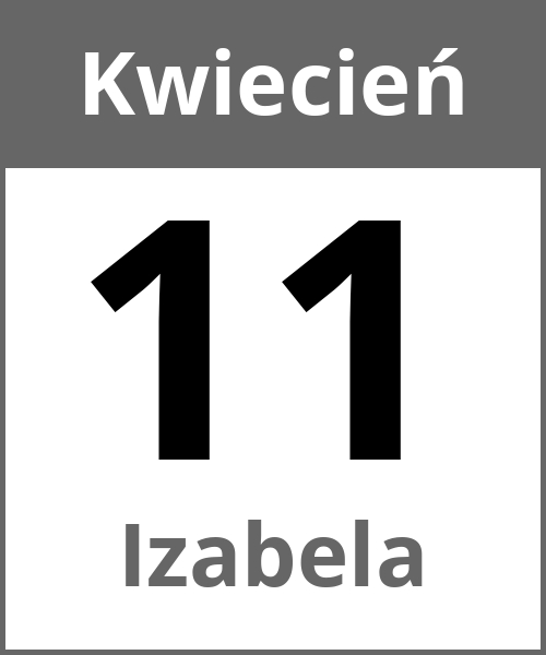 Swieto Izabela Kwiecień 11.4.