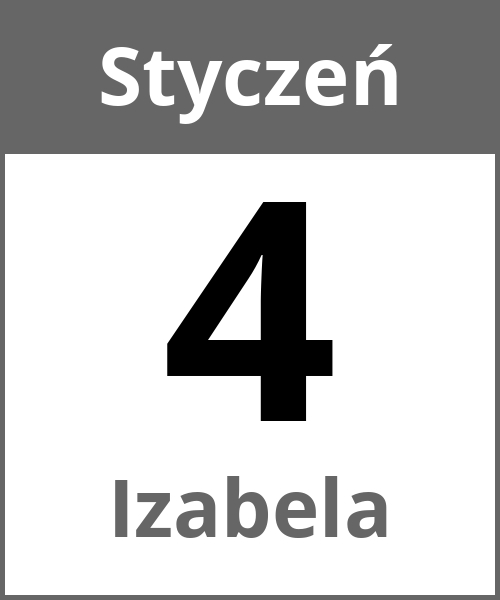 Swieto Izabela Styczeń 4.1.