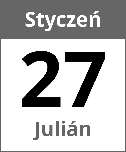 Swieto Julián Styczeń 27.1.