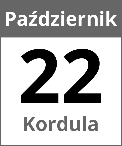 Swieto Kordula Październik 22.10.