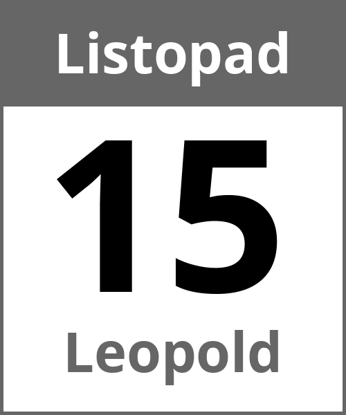 Swieto Leopold Listopad 15.11.