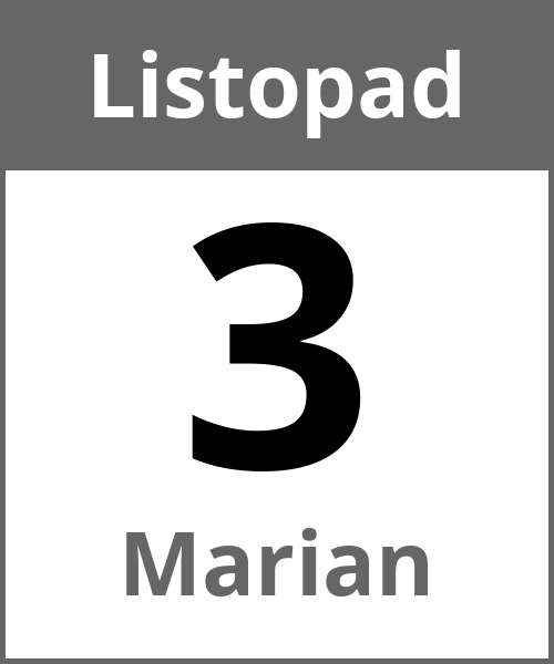 Swieto Marian Listopad 3.11.