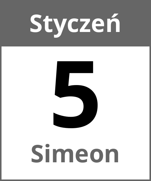 Swieto Simeon Styczeń 5.1.